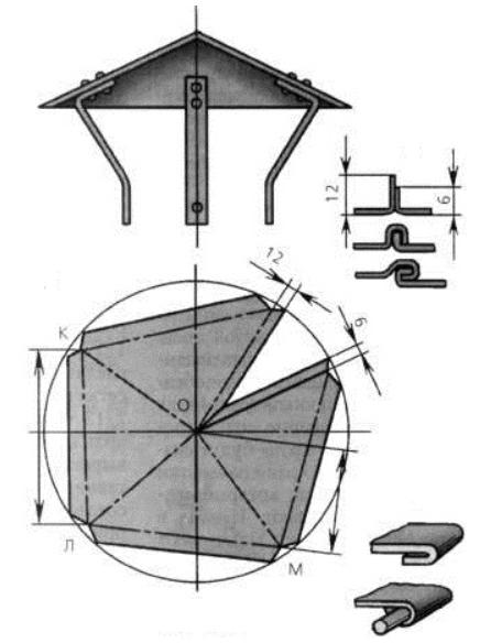 Схема изготовления дымника с шатровой крышей