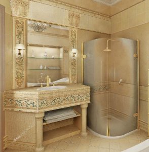 Мебельные изделия для ванной комнаты в классическом стиле